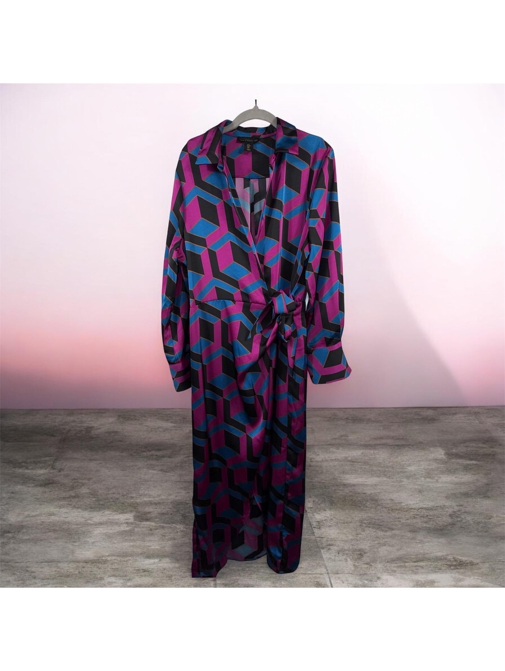 House of Harlow 1960 Geometric Wrap Maxi Dress L